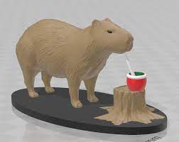 Set confeccionado en simil carpincho gamuzado; Download 3mf File Capybara Drinking Mate 3d Print Design Cults
