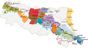 Quando cartina geografica ,con vetro , misure 128x 87. Vini Dop Enoteca Emilia Romagna