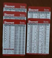 Details About 20 Pack Of Starrett Drill And Tap Pocket Machinist Cards Decimal Metric Sizes