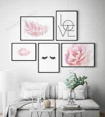 Gallery Wall Artmakeup Wall Artblush Pink Printslashes Etsy In 2020 Wall Decor Bedroom Pink Wall Decor Paris Decor Bedroom