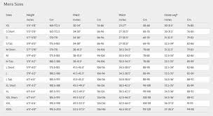 Fourth Element Size Chart Mens Dive Machine Scuba Service