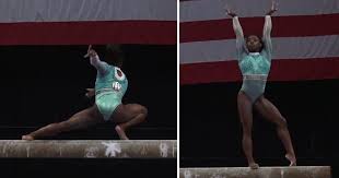 Simone biles said she was proud of herself after winning bronze in the beam final at the tokyo games in an emotional return to the olympic gymnastics competition. Simone Biles Balance Beam Routine At 2018 National Championships
