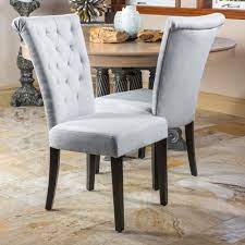 Paulina Fabric Dining Chairs Set Of 2 Tufted Dining Chairs Fabric Dining Chairs High Back Dining Chairs
