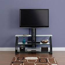 So fundamentally you have a couple of choices, a small tv on a stand, that can sit under a cupboard and on top of a counter, or, one that hangs down from a bracket. Spar Glass And Metal Tv Stand For Tvs Up To 65 Walmart Com Glass And Metal Tv Stand Metal Tv Stand Swivel Tv Stand