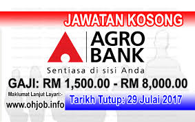 Permohonan adalah dipelawa daripada warganegara malaysia yang berkelaya. Jawatan Kosong Agrobank 29 Julai 2017 Jawatan Kosong Kerajaan Swasta Terkini Malaysia 2021 2022