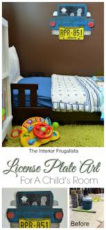 Gift for 10 year aluminum anniversary license plate art. License Plate Art For A Child S Room Interior Frugalista