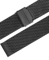 Free delivery for many products! Stalux Milanaise Uhrenarmband Schwarz Watch Bands Watchbandit