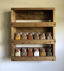 Wall Mounted Spice Rack Gift Item For Her Kitchen Spice Etsy Kitchen Spice Storage Wall Mounted Spice Rack Wood Spice Rack