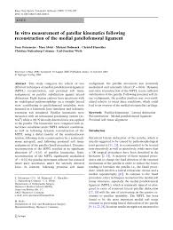 PDF) In vitro measurement of patellar kinematics following reconstruction  of the medial patellofemoral ligament