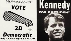 Robert Kennedy Campaigns in Indiana Bobby Kennedy speaks to supporters as  he campaigns standing up in an open convertible in Lafayette, Indiana,  during the 1968 Indiana Presidential primary which he won handily.