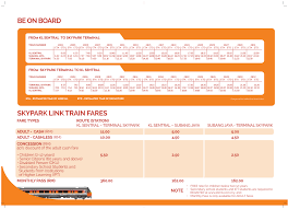 For more information about other airports throughout the world, also see the list of it also stops at kl sentral (zone 2) for those who want to continue their journey via the train, metro or monorail services. Skypark Link Timetable Time Schedule In Malaysia Ktmb