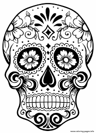 Sugar skull coloring pages are a great way to relax & unwind. Simple Sugar Skull Coloring Pages Printable