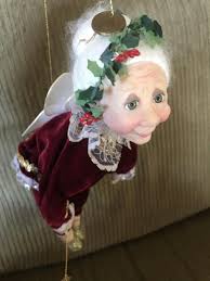 Jacqueline Kent JKC Fairy Godmother Grandma 7" hanging doll wings Winter