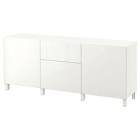 Besta Storage combination with drawers, white/Selsviken/Stubbarp high-gloss/white, 70 7/8x16 1/2x29 1/8 