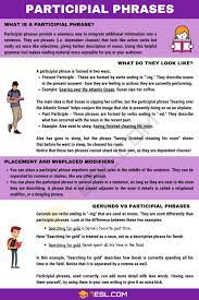Participial Phrase Definition And Useful Examples Of Participial Phrases 7esl Participial Phrases English Vocabulary Words Learn English Words