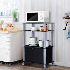 Check spelling or type a new query. Black Haokanba Us Shipment Kitchen Bakers Rack 3 Layer Microwave Oven Stand Storage Cart Workstation Shelf Free Standing Floor Shelving Utility Unit For Spice Rack Organizer Workstation Shelf Home Kitchen Kitchen Dining
