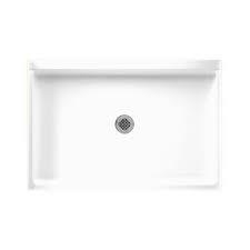 Swan Veritek 32 X 48 Single Threshold Shower Base Finish White In 2020 Shower Base Shower Wall Kits Solid Surface