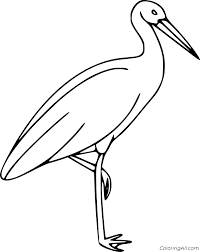 Storks are large birds that have very long legs. Very Easy Stork Coloring Page Coloringall