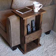 Sofa Chair Arm Rest Tray Table Stand Ii W Storage Pocket For Remotes Tablets Arm Rest Table Home Decor Diy Furniture