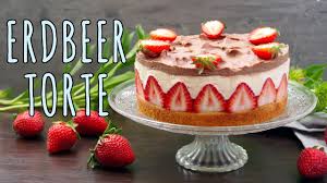 Erbeertorte Backen Erdbeer Vanilletorte Rezept Erdbeerkuchen Mit Pudding Selber Machen Youtube