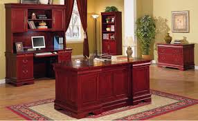 See savings in cart free shipping Deep Cherry Classic Office Desk W Storage Drawers