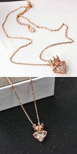 Art Und Weisedreieck Kronen Kubikzircon Kronen Diamant Hangende Halskette Halskette Frauen Halskette Kette