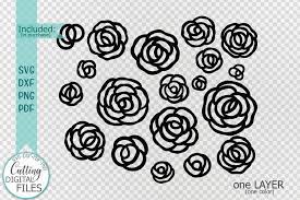 These colouring sheets feature 12 variations of flowers for your children to choose from and colour you can use these spring flower colouring and cutting sheets both in class or at home to keep your children occupied for a while. Roses Big Bundle Flowers Bouquet Cut Out Laser Svg Cricut By Kartcreation Thehungryjpeg Com