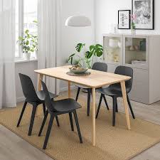 Lisabo Odger Table And 4 Chairs Ash Veneer Anthracite Ikea Dinner Tables Furniture Dinner Table Chairs Ikea Dining Table