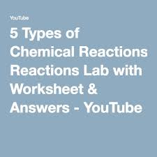 5 Types Of Chemical Reactions Lab With Worksheet Answers Chemical Reactions Teaching Chemistry Chemical Equation