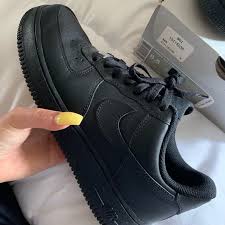 Black Nike Air Force Ones Womens Nike Shoes Womens Nike Air Force 1 All Black Color Black Size 8 5 Nike Air Shoes Black Sneakers Women Black Nike Shoes