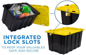 This cart has a top shelf and a bottom shelf to provide you with an ample range of storage. Heavy Duty Plastic Storage Bins Set Of 3 Wi 3001 Mount It