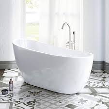 See more ideas about tub, free standing tub, free standing bath tub. Woodbridge White 54 Acrylic Freestanding Bathtub Contemporary Soaking Tub With Brushed Nickel Overflow And Drain B 0006 Bta1507 Amazon Com
