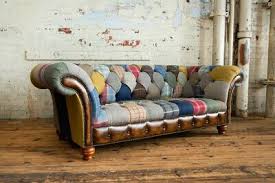 Handmade 3 Seater Multi Colour Wool Leather Patchwork Chesterfield Sofa Patchwork Chesterfield Sofa Vintage Chesterfield Sofa Gold Chesterfield Sofa