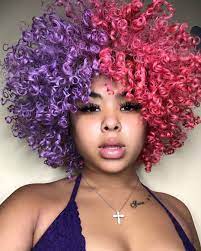 Pin By Aniah Phillips On Fashion Hairstyle Dyed Curly Hair Split Dyed Hair Dyed Natural Hair