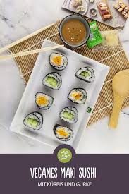 Veganes Maki Sushi Mit Kurbis Und Gurke Guten Reishunger Sushi Rezepte Rezeptideen