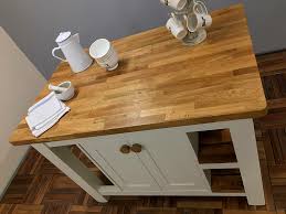 Grey kitchen cabinets oak worktop 40mm vs 44mm for guys. Free Standing Kitchen Island With Double Cupboards