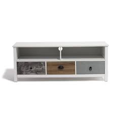 Meuble Tv Quimper Blanc 3 Tiroirs Et 2 Niches Gifi 442055x Meuble Tv Meuble Gifi Mobilier De Salon
