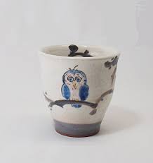 Figurine is 9 3/4 tall and 4 1/4 wide. Buy Saikai Pottrey Hasami Pottery Japanese Teacup Yunomi Blue Owl 69194 From Japan Online At Low Prices In India Amazon In