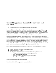 Dialog bahasa inggris tentang kebersihan lingkungan lengkap dengan terjemahan dan pembahasan materi. Doc Contoh Menggunakan Bahasa Indonesia Secara Baik Dan Benar Nisya Niss Academia Edu