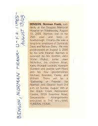 BENSON, Norman Frank,