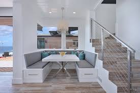 25 banquette seating ideas for your home | kitchen banquette seating. Orange County Modern Banquette Seating Dining Room Beach Style With Gray Cushions Square Decorative Pillows Waterfront