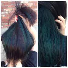 Dark Brown With Teal Underneath Underdye Hair Teal Hair Hair