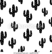 Black and white cactus stock vectors, clipart and illustrations. Cactus Seamless Pattern Vector Concept Of Dotted Black Cactuses On White Background Cactus Pattern Vector Background Canstock