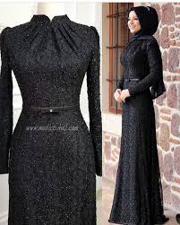 Siyah Zarif Hijab Abiye Elbise Elbise Modelleri Elbiseler