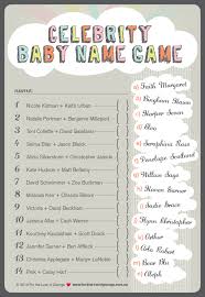 Girls are being these 21 celebrity baby names definitely fall on the unique and unusual end of the spectrum. Baby Shower Celebrity Baby Name Game Boy Party Favors Games Paper Party Supplies