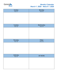 March Weekly Calendar Free Printable In 2020 Weekly Calendar Weekly Planner Free Printable Daily Planner Printables Free