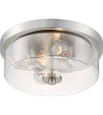 Nuvo 60 7168 Sommerset 2 Light 13 Inch Brushed Nickel Flush Mount Fixture Ceiling Light