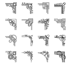 Vector Calligraphic Corners Floral Vector Png Glass Painting Designs Pooja Room Door Design