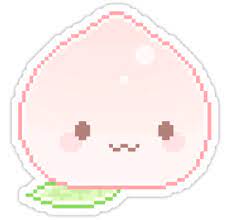 Pixel Peach Stickers By Offshoredesigns Redbubble Anime Pixel Art Pixel Art Kawaii Doodles