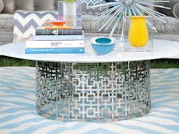 Traditional coffee table ultra jonathan adler polished brass marble square. Jonathan Adler Nixon White Marble Nickel 44 Wide Round Coffee Table Jon21077